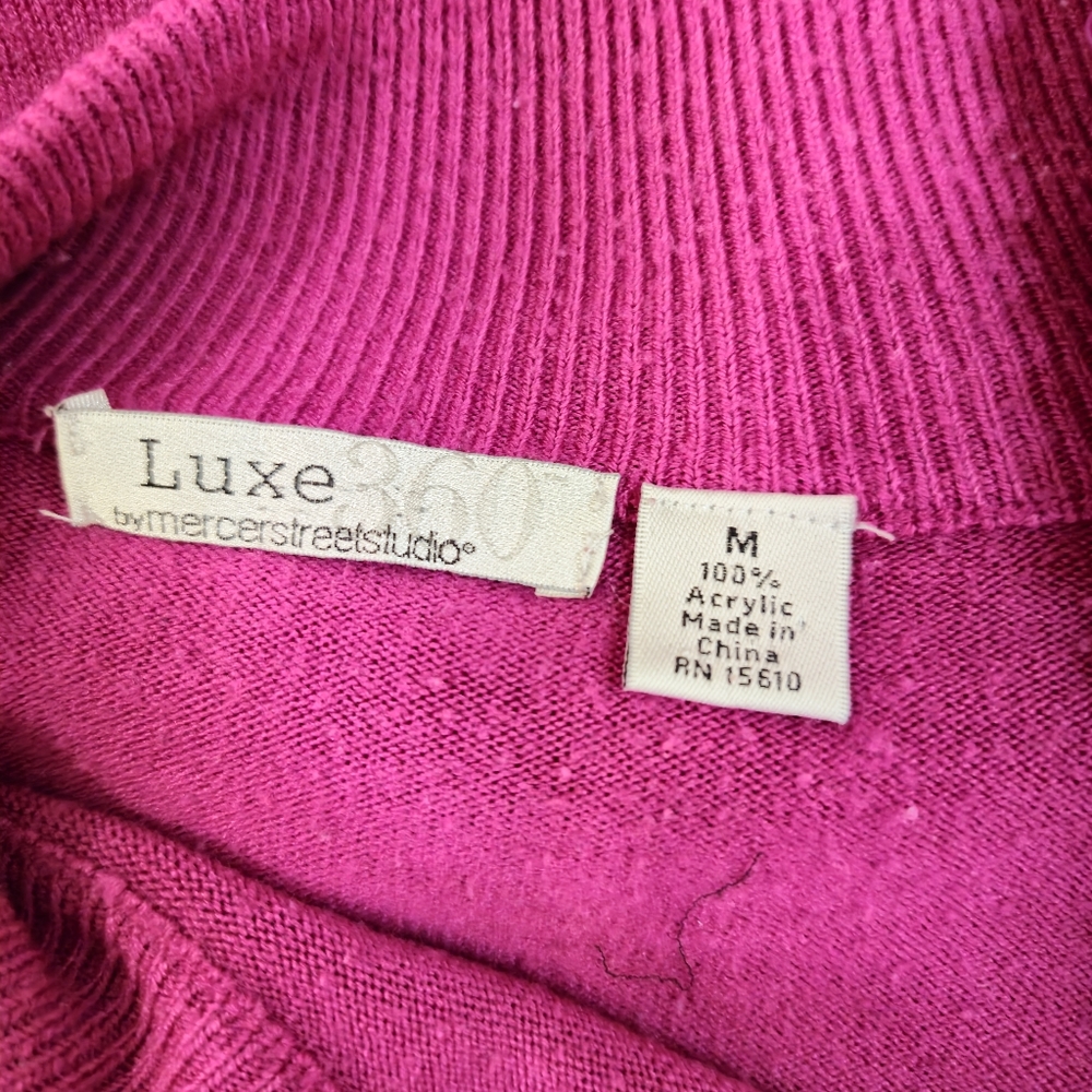 Luxe 360 Mercer Street Studio Mock Neck Rhinestone Sweater - Picture 2 of 4